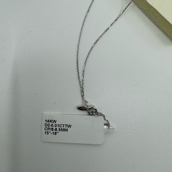 Tara Cultured Pearl and Diamond Pendant Necklace on 14k White Gold Chain - Picture 6 of 7